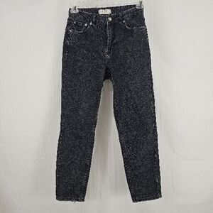 Free People We The Free Vintage Black Tapered Mom Jeans Seam Details - Size 26